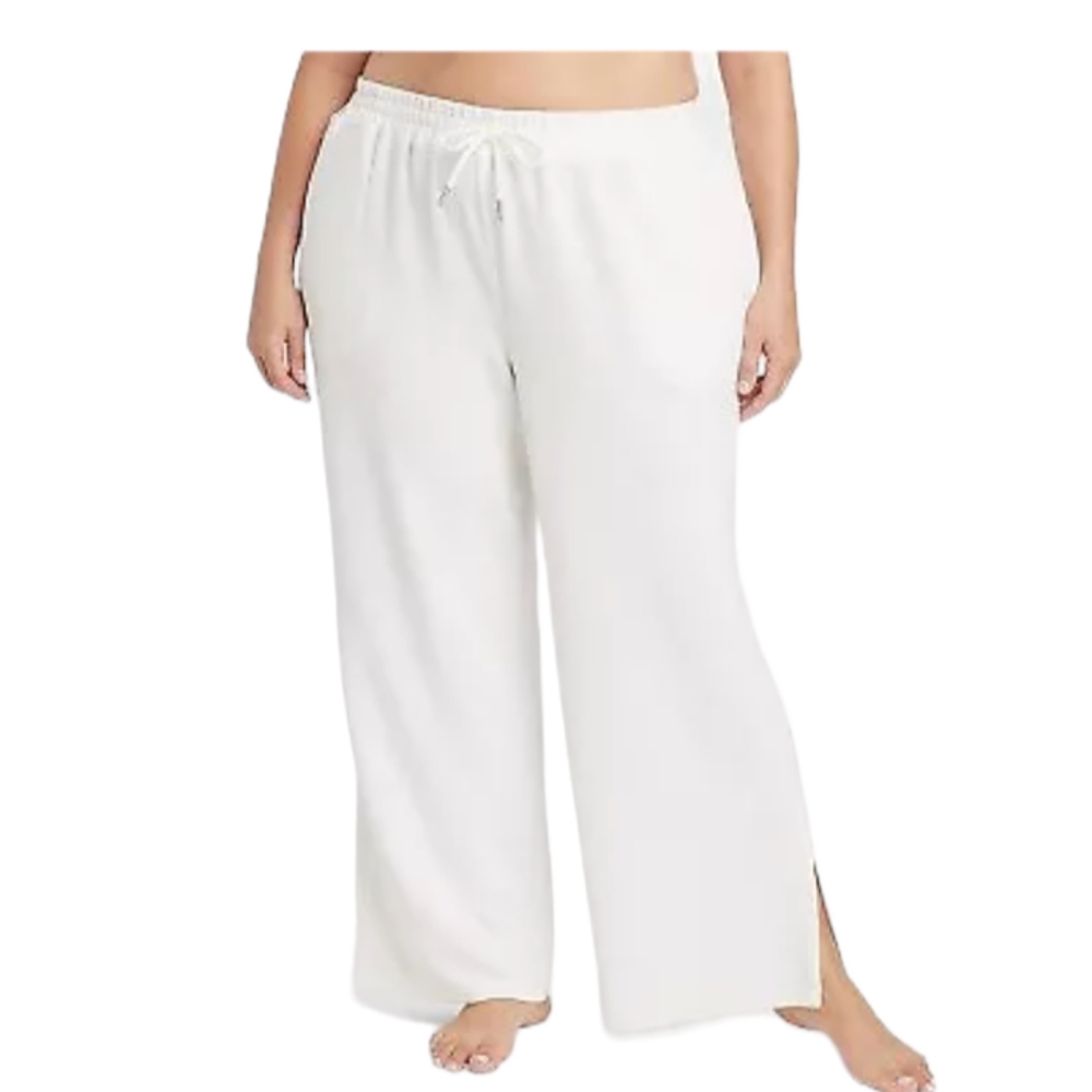 all in motion women's 4X waffle wide leg cream pants